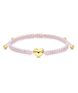 Heart with Matt Rope Bracelet BR-1505-GP